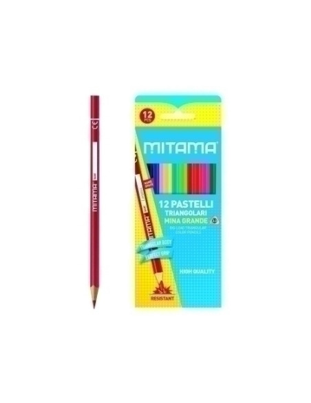 LAPICES de COLORES MITAMA TRIANGULARES CAJA de 12