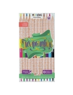 LAPICES de COLORES MOOVING BICOLOR ESTUCHE de 12