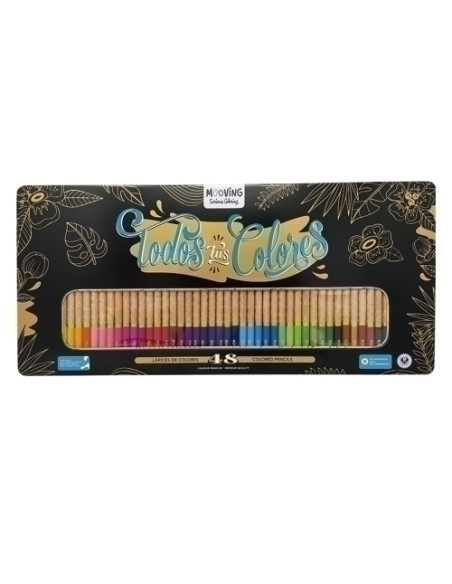 LAPICES de COLORES MOOVING ESTUCHE METALICO de 48
