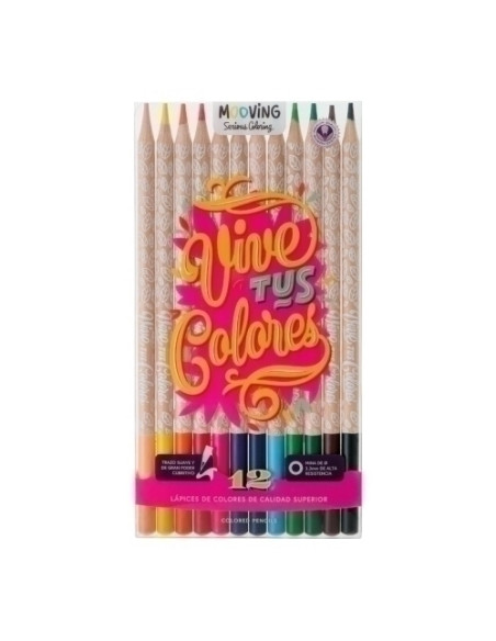 LAPICES de COLORES MOOVING ESTUCHE de 12