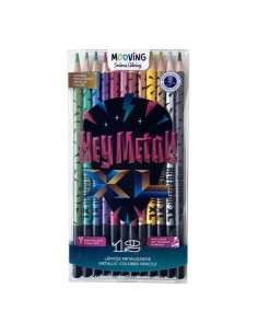 LAPICES de COLORES MOOVING METALIZADOS ESTUCHE de 12
