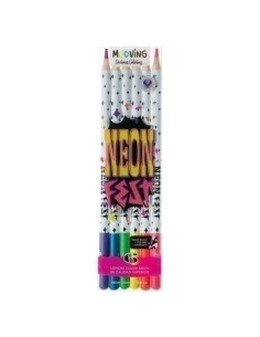 LAPICES de COLORES MOOVING NEON ESTUCHE de 6