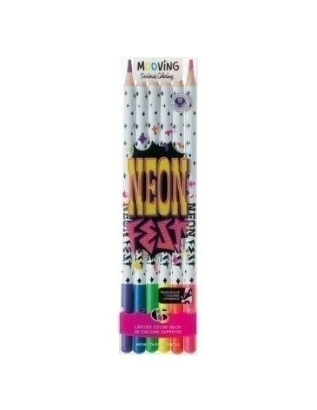 LAPICES de COLORES MOOVING NEON ESTUCHE de 6