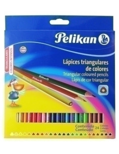 LAPICES de COLORES PELIKAN TRIANGULAR estuche de 24