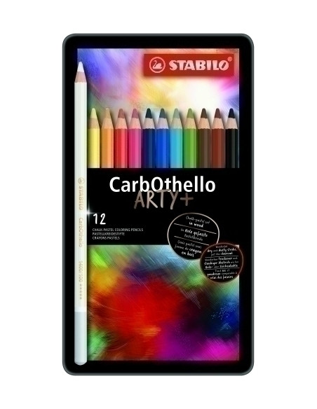 LAPICES de COLORES STABILO CARBOTHELLO estuche de METAL de 12