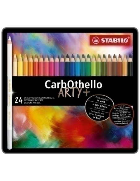 LAPICES de COLORES STABILO CARBOTHELLO estuche de METAL de 24