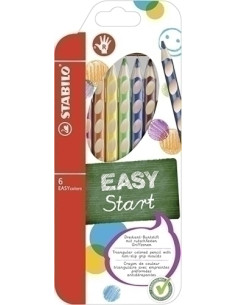 LAPICES de COLORES STABILO EASY COLORS para DIESTRO estuche de  6