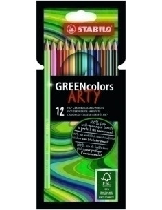 LAPICES de COLORES STABILO GREEN COLORS ARTY LINE ESTUCHE de 12