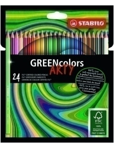 LAPICES de COLORES STABILO GREEN COLORS ARTY LINE ESTUCHE de 24