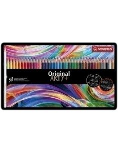 LAPICES de COLORES STABILO ORIGINAL ARTY estuche de METAL de 38