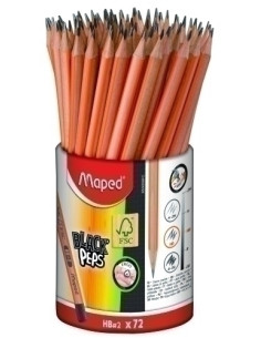 LAPICES de GRAFITO MAPED BLACK PEP HB BOTE de 72