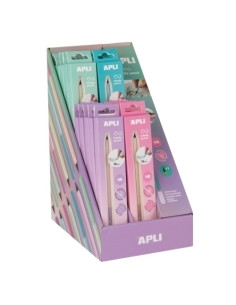 LAPIZ APLI GRAFITO HB INFINITO EXPOSITOR de 20 4 COL NORDIK