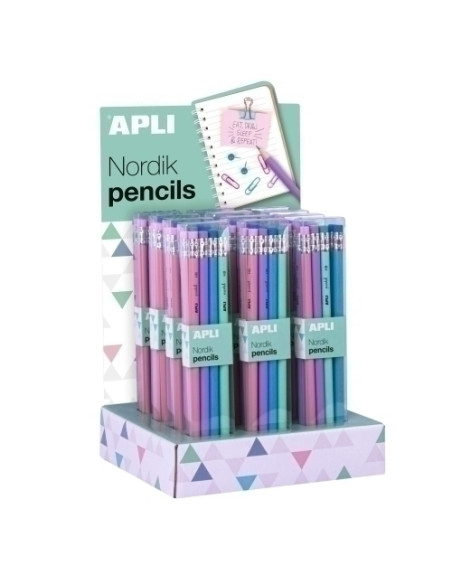 LAPIZ APLI GRAFITO NORDIK COLLECTION BOLSA DE 8 EXPOSITOR DE 12