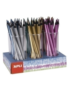 LAPIZ APLI JUMBO METALLIC EXPOSITOR DE 108