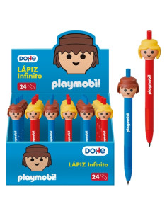 DOHE LÁPIZ INFINITO CON CUERPO DE PLÁSTICO Y GRIP DE CAUCHO SURTIDO EXPOSITOR 24 UD