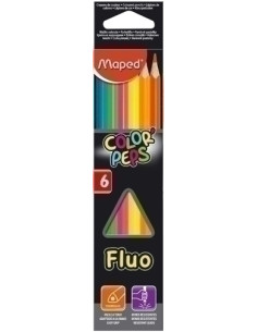 LAPIZ FLUOR MAPED COLOR PEPS FLUO estuche de 6