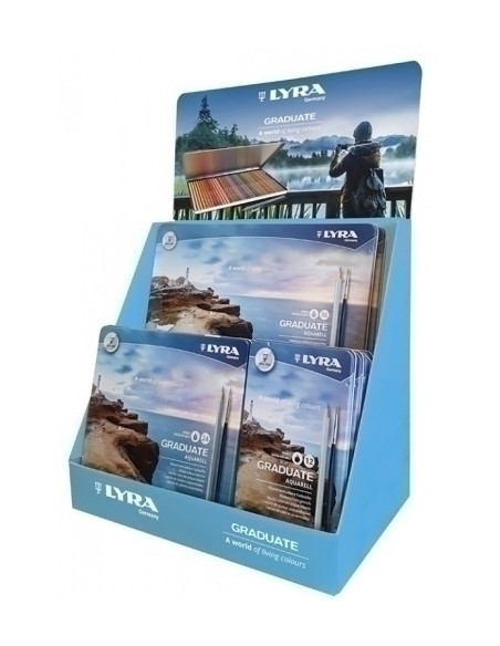 LAPIZ LYRA GRADUATE AQUARELL EXPOSITOR DE 10 5x L2881120 ESTUCHE DE 12 3x L2881240 ESTUCHE DE 24 2x L2881360 ESTUCHE DE 36