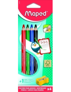 LAPIZ MARCADOR MAPED PARA PIZARRA SET DE 4 COLORES  AFILALAPIZ