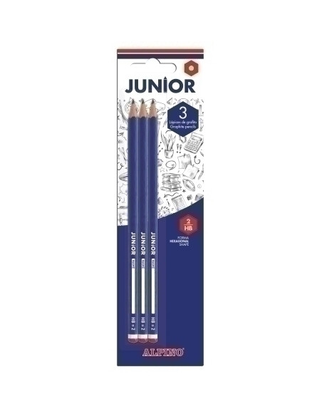 LAPIZ de GRAFITO ALPINO JUNIOR - HB BLISTER DE 3