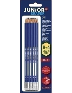 LAPIZ de GRAFITO ALPINO JUNIOR con GOMA - HB blister de 84