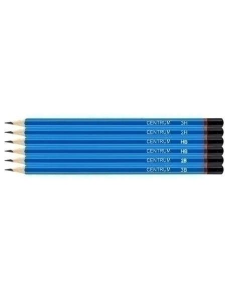 LAPIZ de GRAFITO CENTRUM SURTIDO 3H 2H 2xHB 2B 3B BLISTER DE 6