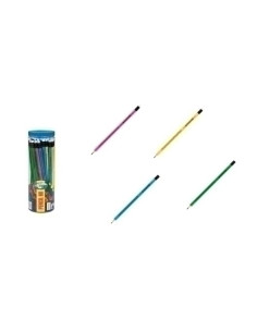 LAPIZ de GRAFITO CENTRUM TRIANGULAR con GOMA HB COLORES SURTIDOS BOTE DE 50