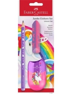 LAPIZ de GRAFITO FABER-CASTELL JUMBO HB UNICORNIO VIOLETA blister de 2  AFILA