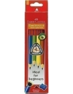 LAPIZ de GRAFITO FABER-CASTELL JUNIOR TRIANGULAR - 2HB blister de 12 con AFILA