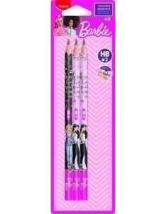 LAPIZ de GRAFITO MAPED BARBIE  con GOMA - HB BLISTER de 6