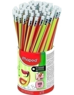 LAPIZ de GRAFITO MAPED DE APRENDIZAJE con GOMA - HB BOTE de 72