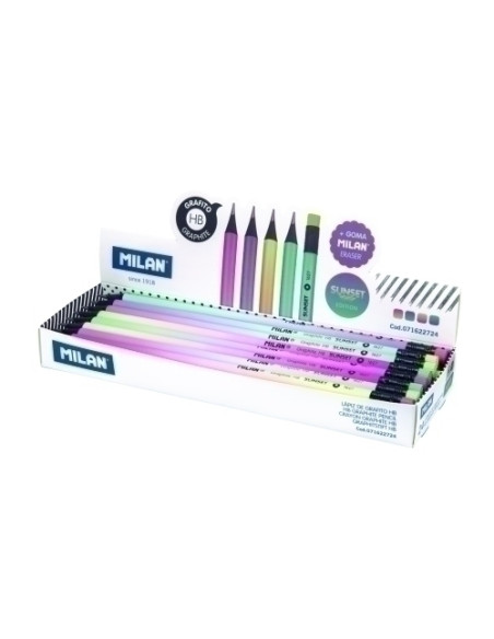 LAPIZ de GRAFITO MILAN HB SERIE SUNSET CAJA de 24