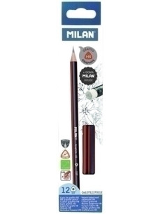 LAPIZ de GRAFITO MILAN con GOMA HB