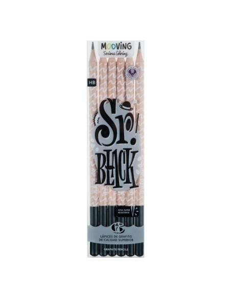 LAPIZ de GRAFITO MOOVING HB BLISTER de 6