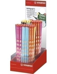LAPIZ de GRAFITO STABILO EASY GRAPH S SURTIDO EXPOSITOR DE 90 60x DIESTRO SURTIDO 30x ZURDO SURTIDO
