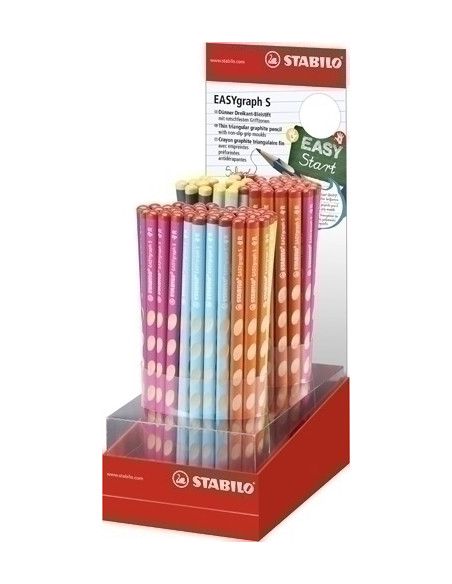LAPIZ de GRAFITO STABILO EASY GRAPH S SURTIDO EXPOSITOR DE 90 60x DIESTRO SURTIDO 30x ZURDO SURTIDO