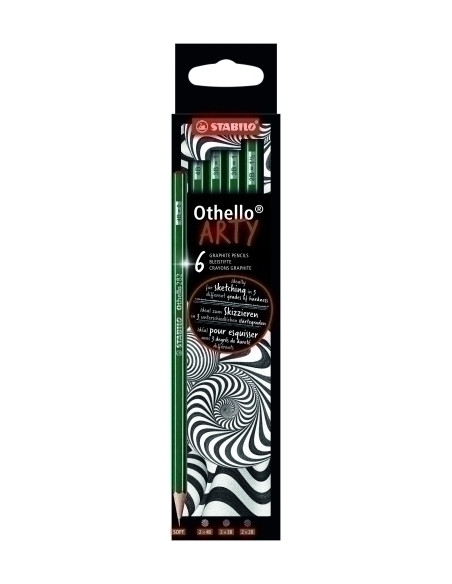 LAPIZ de GRAFITO STABILO OTHELLO ARTY LINE CAJA DE 6 2B B HB F H 2H