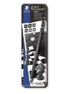 LAPIZ de GRAFITO STAEDTLER 100B LUMOGRAPH BLACK caja METAL de 6 8B 7B 6B 4B 2B HB