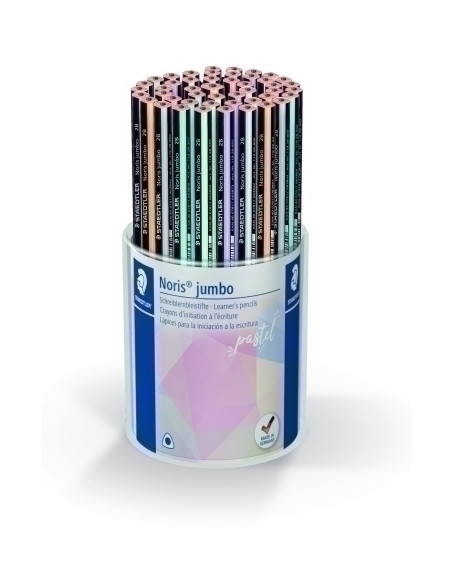 LAPIZ de GRAFITO STAEDTLER 119 NORIS CLUB JUMBO COLORES PASTEL EXPOSITOR de 48
