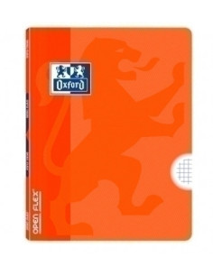 LIBRETA GRAPADA OXFORD SCHOOL OPENFLEX A4 48h 90g CUADRIC4x4 NARANJA