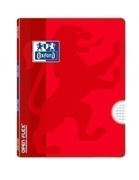 LIBRETA GRAPADA OXFORD SCHOOL OPENFLEX A4 48h CUADRIC4x4 ROJO