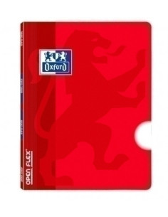 LIBRETA GRAPADA OXFORD SCHOOL OPENFLEX A4 48h LISO ROJO