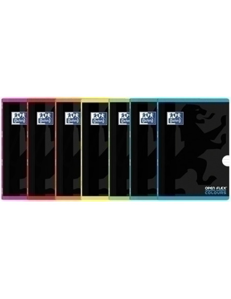 LIBRETA GRAPADA OXFORD SCHOOL OPENFLEX COLOURS A4 48h CON BANDA CUADRIC5x5 AZUL