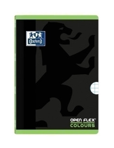 LIBRETA GRAPADA OXFORD SCHOOL OPENFLEX COLOURS A4 48h CON BANDA CUADRIC5x5 VERDE