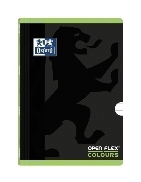 LIBRETA GRAPADA OXFORD SCHOOL OPENFLEX COLOURS A4 48h CON BANDA HORIZONTAL VERDE