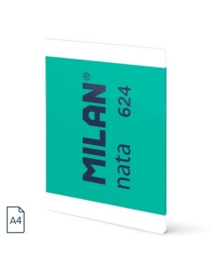 LIBRETA MILAN NATA 624 since 1918 A4 48h CUADRIC5x5 95g VERDE