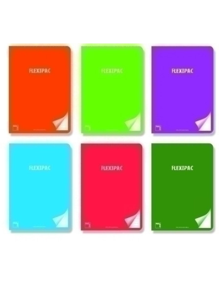 LIBRETA PACSA FLEXIPAC tapa PP A5 48h LISO 90g SURTIDO 6 col