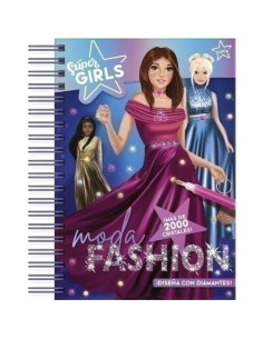 LIBRO SUPER GIRLS MODA FASHION DISEÑA CON DIAMANTES