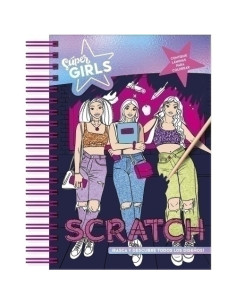 LIBRO SUPER GIRLS NEON SCRATCH ART