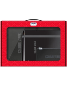 MALETIN REGALO DOHE COLOUR VIBES MOCHILA  CARPEBLOC  PORTATODO TRIPLE NEGRO