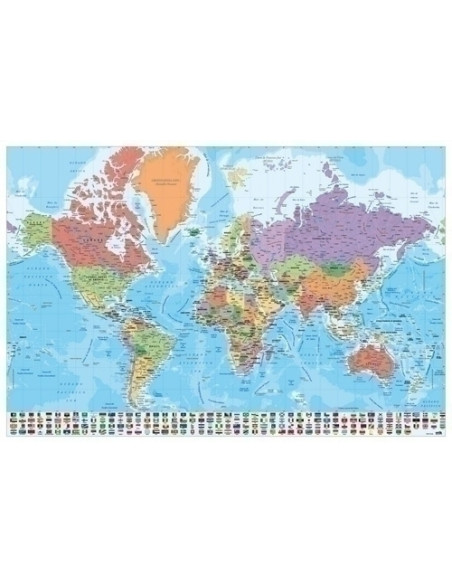 MAPA ERIK MURAL 61x915 cm FISICOPOLITICO MUNDO